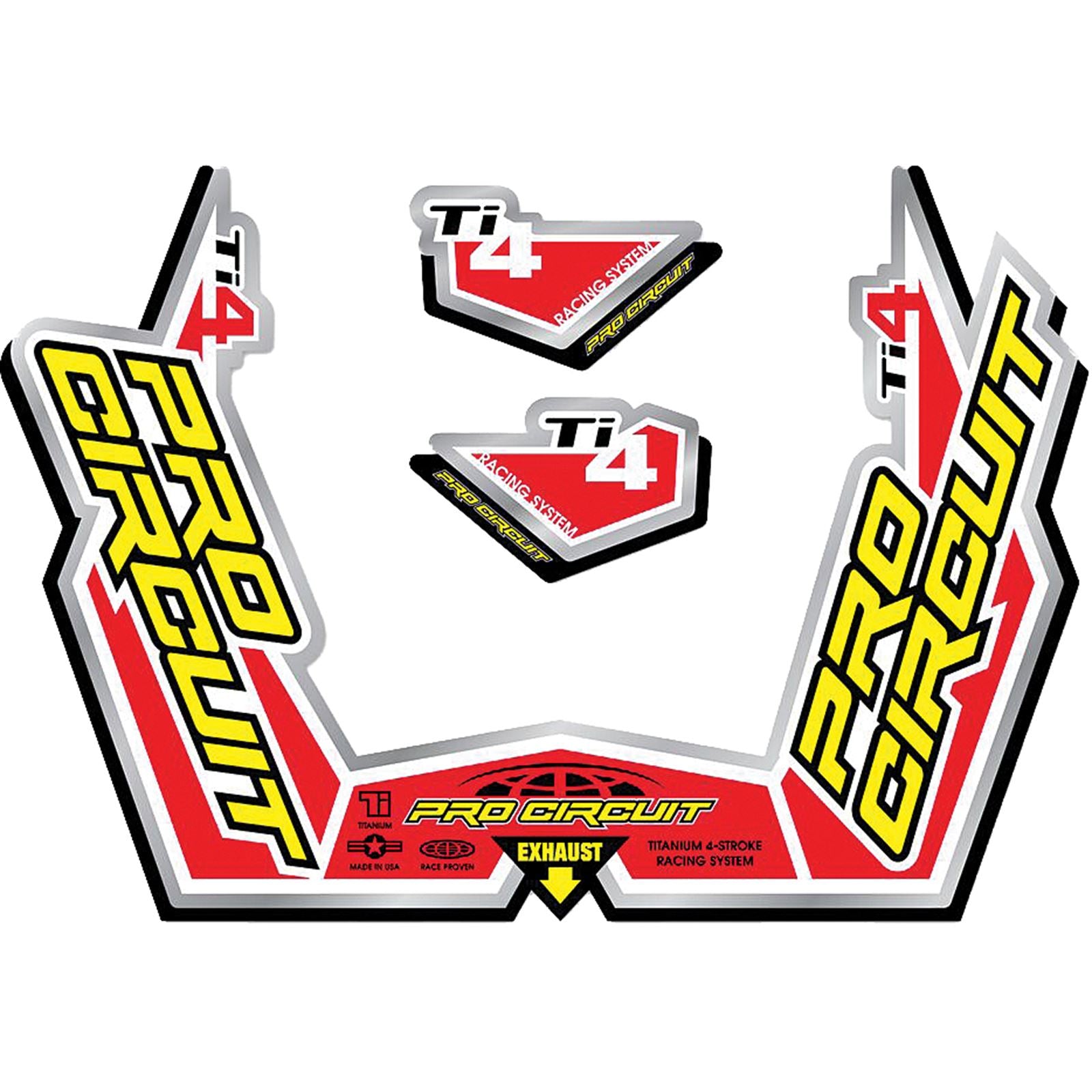 Pro Circuit TI-4GP Sticker Kit Replacement Muffler Stickers [MPN: DC09TI4GP]_299468