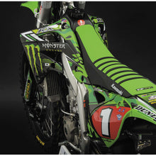 D'Cor Seat Cover Team Fits Kawasaki Replica Black/Green with Ribs [MPN: 30-20-102]_504406