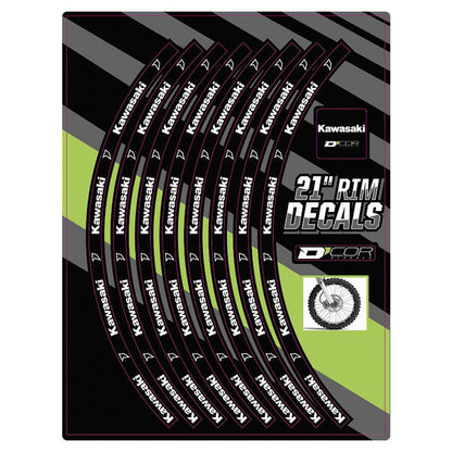 D'Cor Rim Decals 21" Kawasaki Logo Front [MPN: 40-80-202]_300885