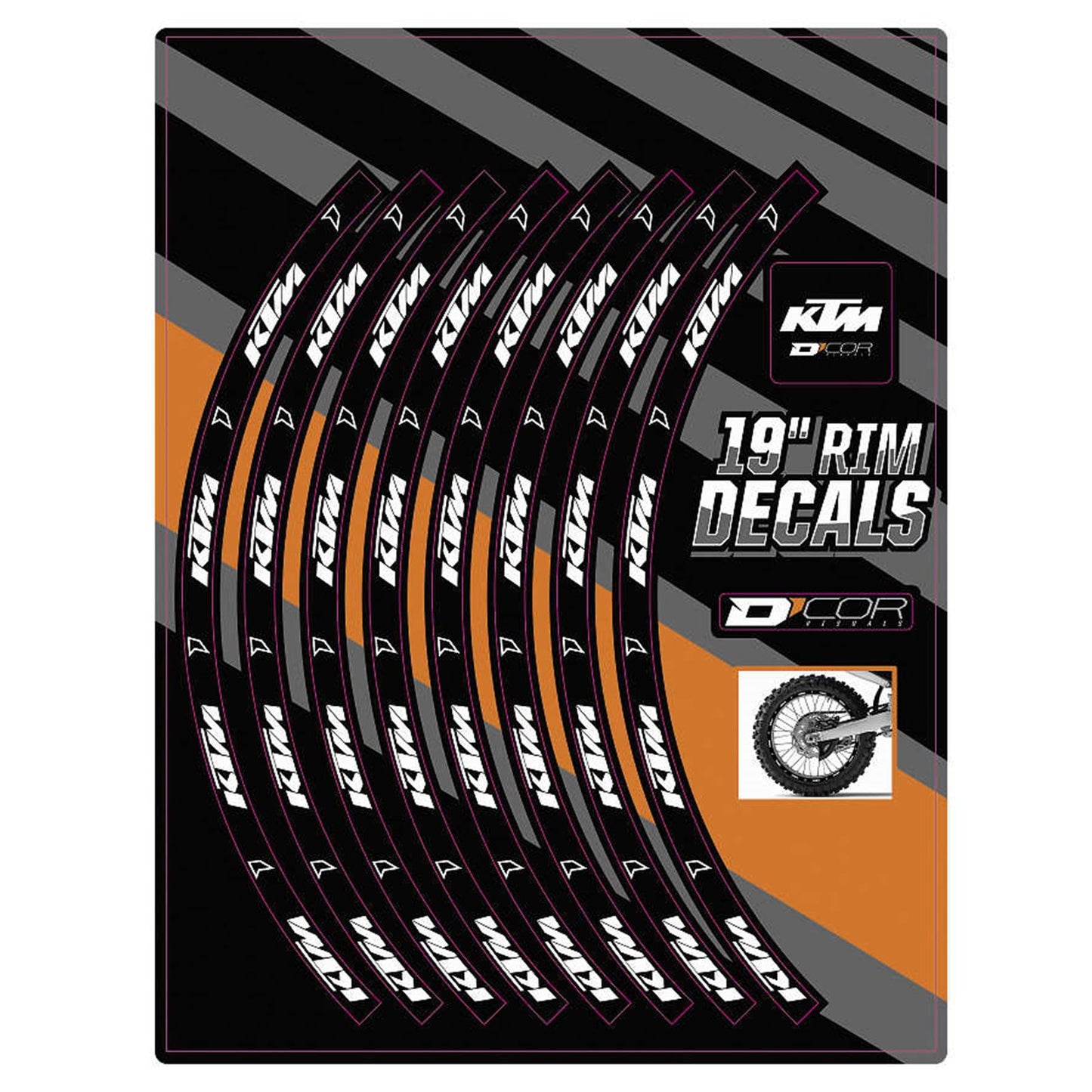 D'Cor Rim Decals 19" KTM Logo Rear [MPN: 40-80-203]_300887