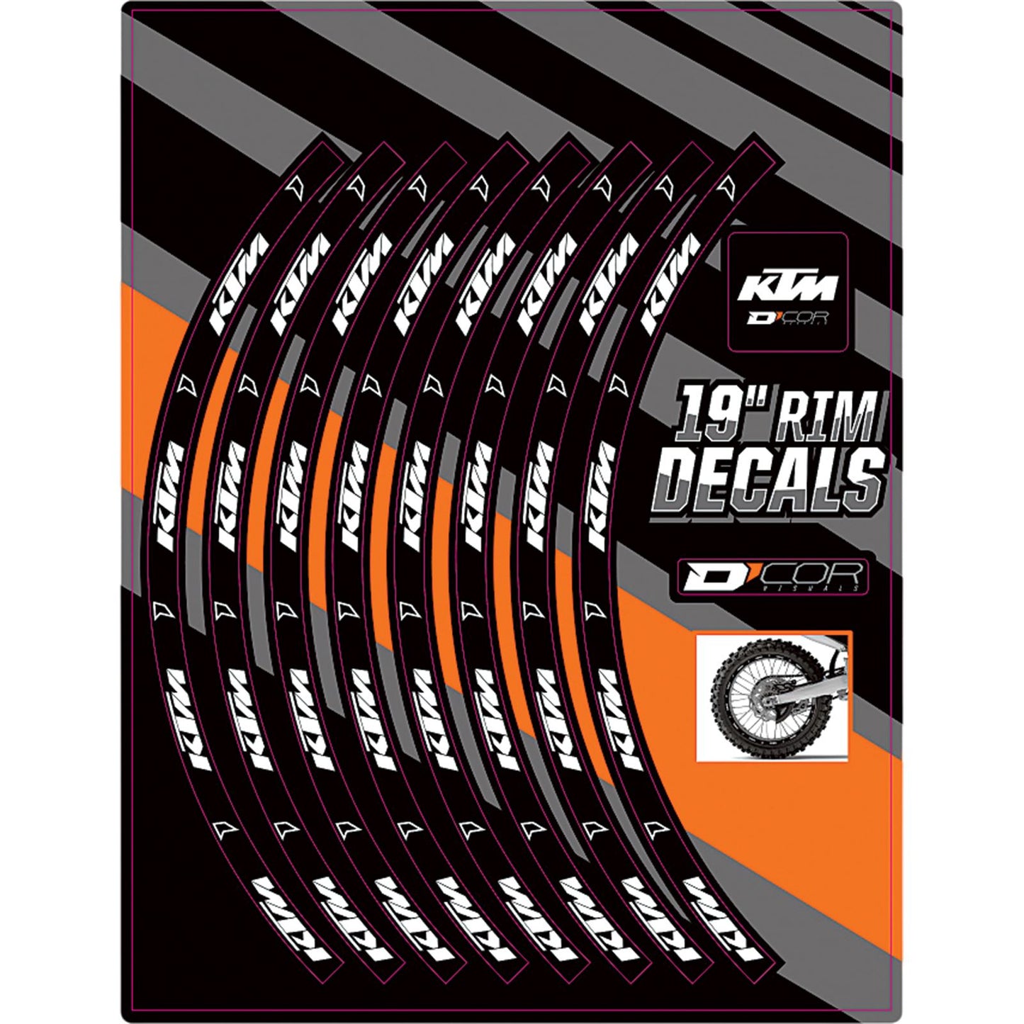 D'Cor Rim Decals 19" KTM Logo Rear [MPN: 40-80-203]_300888