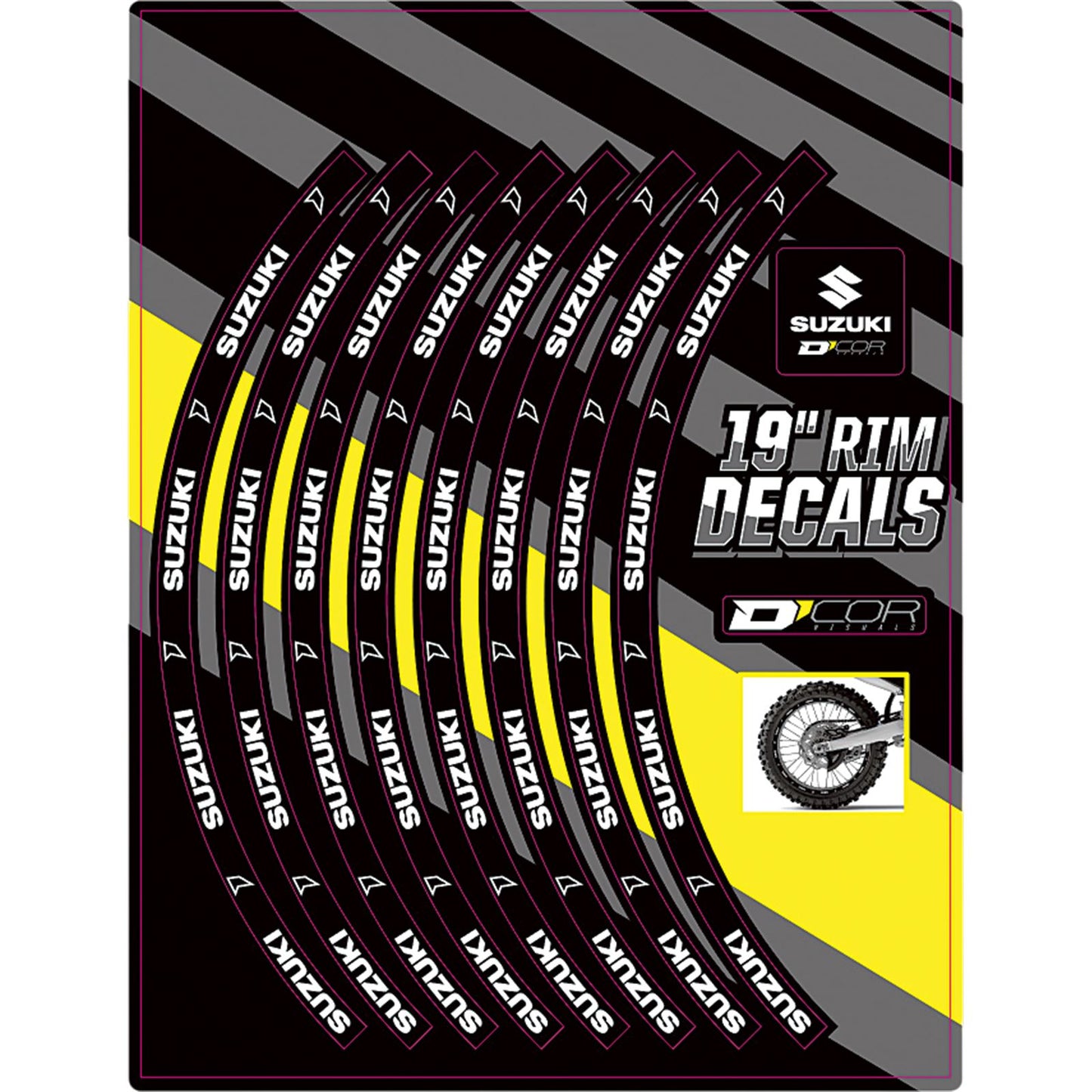 D'Cor Rim Decals 19" Suzuki Logo Rear [MPN: 40-80-205]_300892