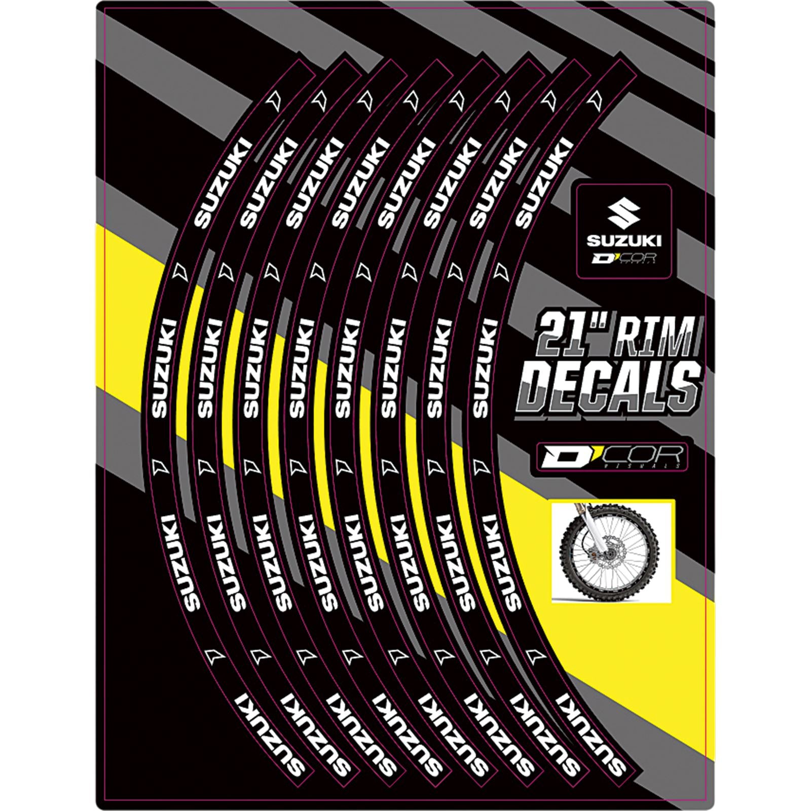 D'Cor Rim Decals 21" Suzuki Logo Front [MPN: 40-80-206]_300894