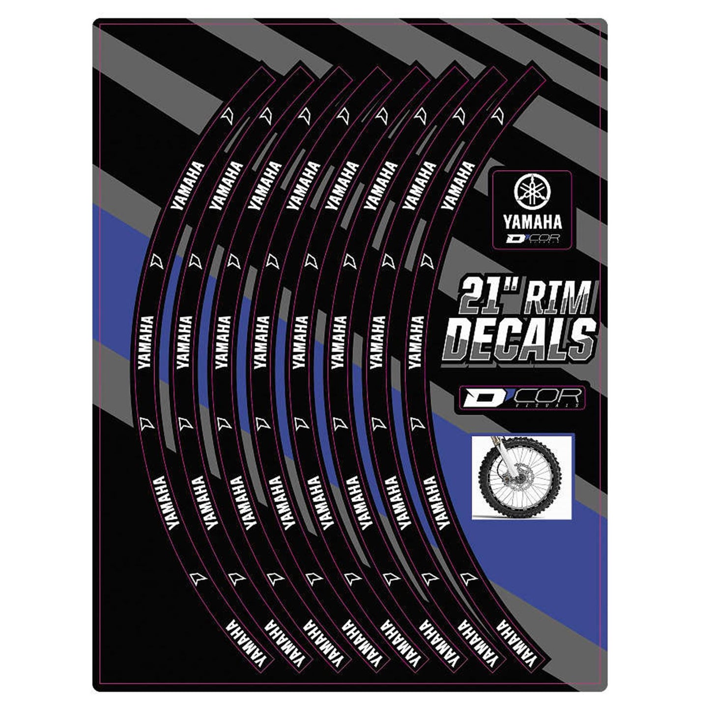 D'Cor Rim Decals 21" Yamaha Logo Front [MPN: 40-80-208]_300897