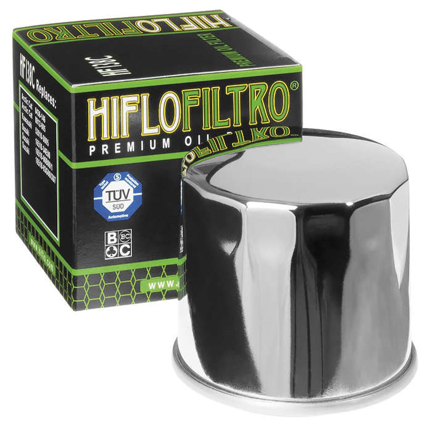 Hiflofiltro Oil Filter Chrome [MPN: HF138C]_302040