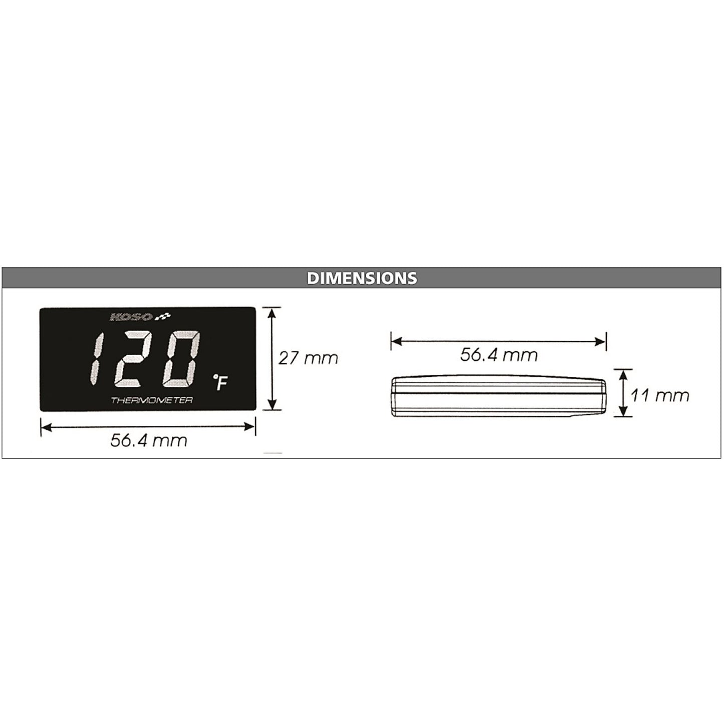 Koso Super Slim Temperature Gauge BA024B11_309125