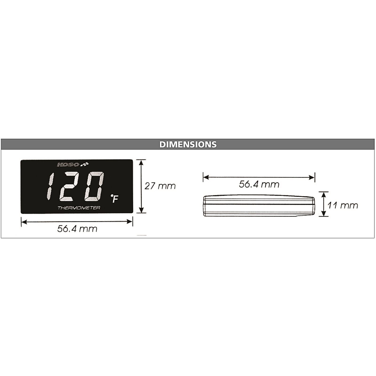 Koso Super Slim Temperature Gauge BA024B11_309125