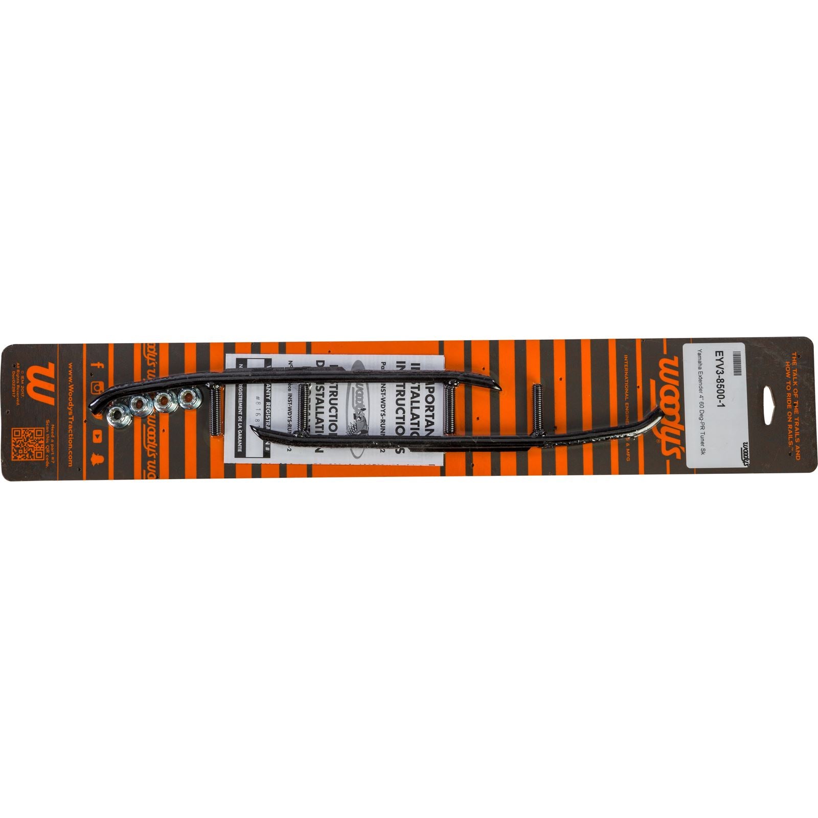 Woodys 4" Carbide Extender Trail III™ Flat-Top® Runners for Yamaha EYV3-8500_312497