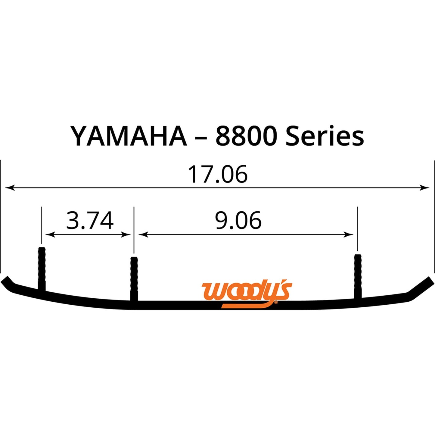 Woodys 4" Carbide Runners for Yamaha EYV3-8800_497652