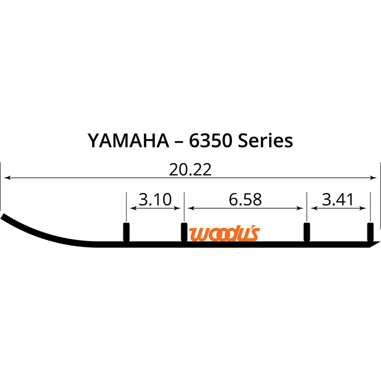 Woodys 6" Carbide Runners For Yamaha TYV4-6350_497864