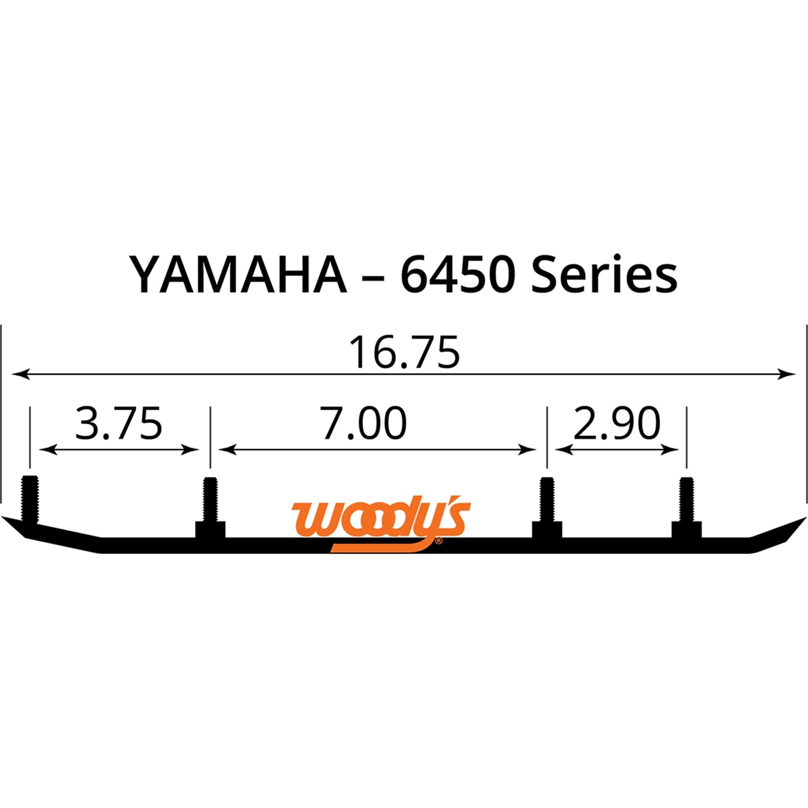 Woodys 6" Carbide Runners For Yamaha TYV4-6450_497867