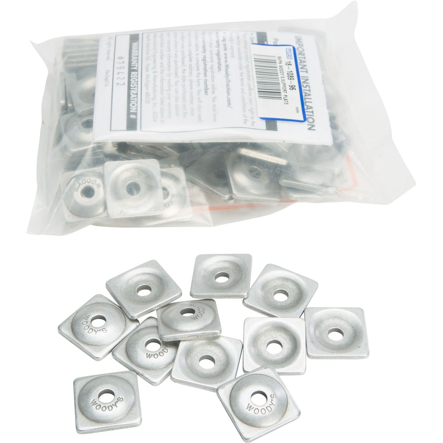 Woodys Digger Support Plates Square Aluminum 1/4" - 96/Pack ASW-3725-B_314599