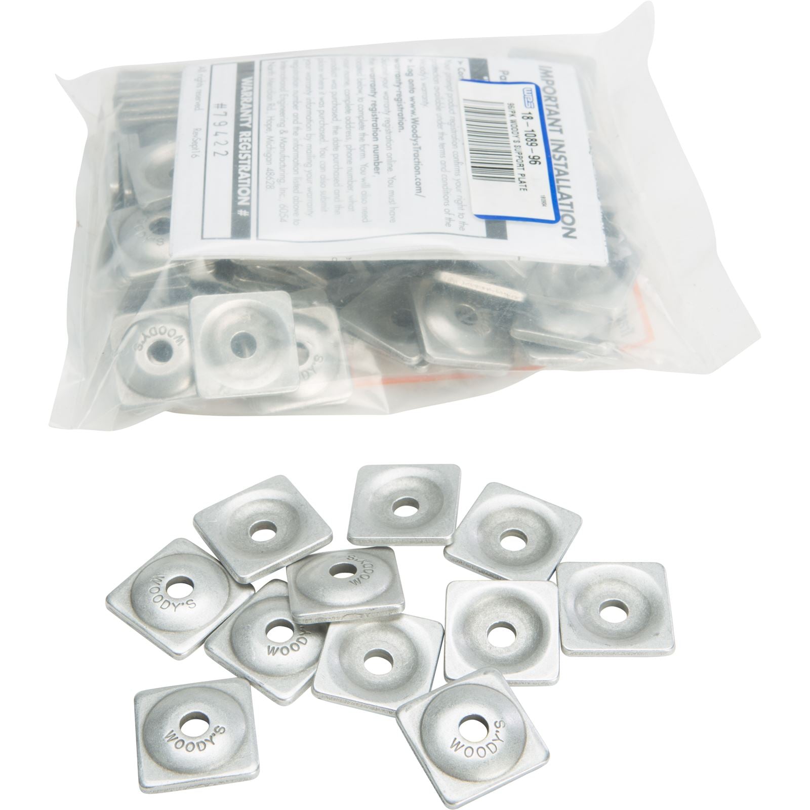 Woodys Digger Support Plates Square Aluminum 1/4" - 96/Pack ASW-3725-B_314599