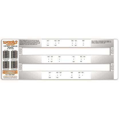 Woodys Studding Template 2.52" Pitch - Single Ply 252S-TEMP_314634