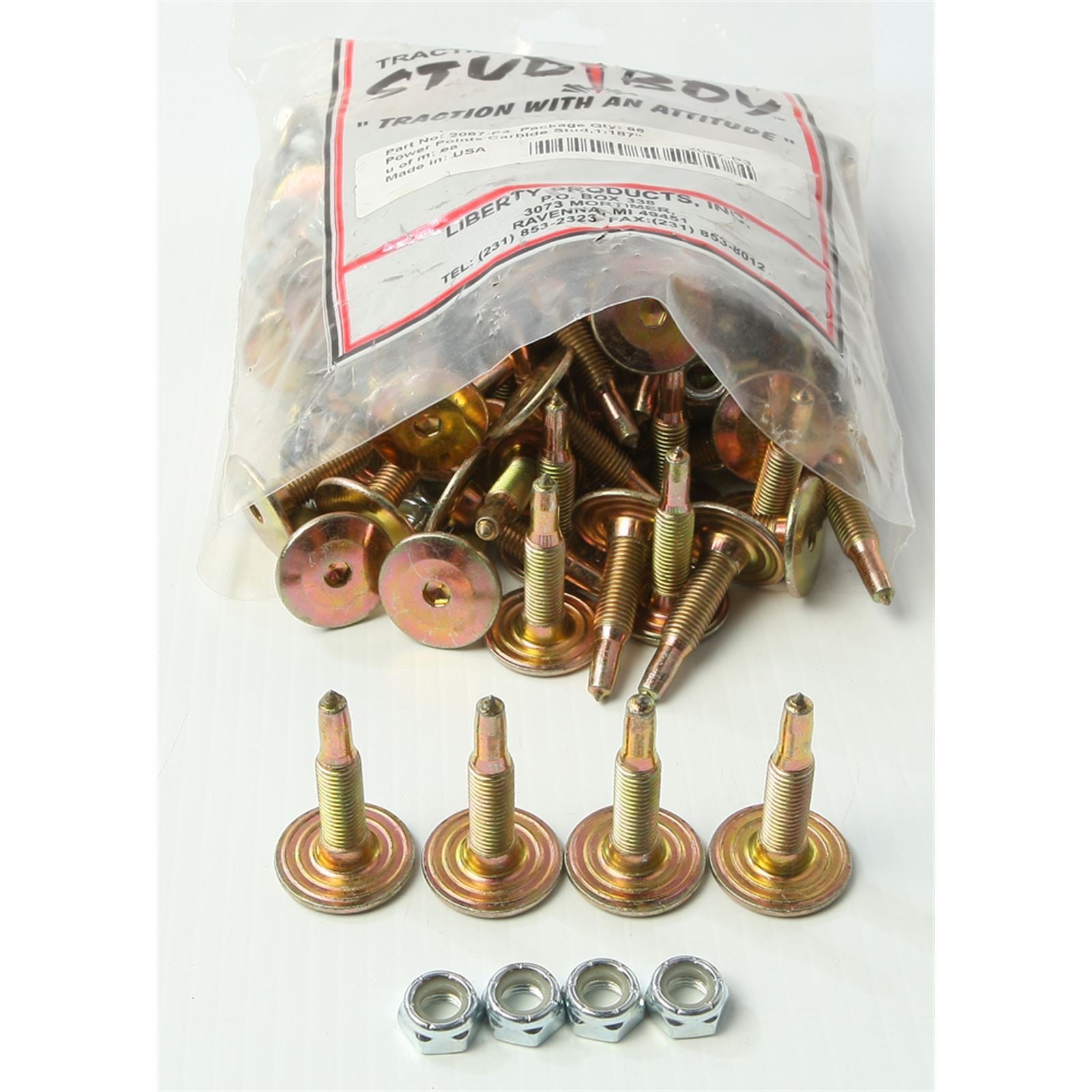 Stud Boy Power Point Push-Thru Carbide Studs 1.187" - 96/Pack 2067-P3_314653