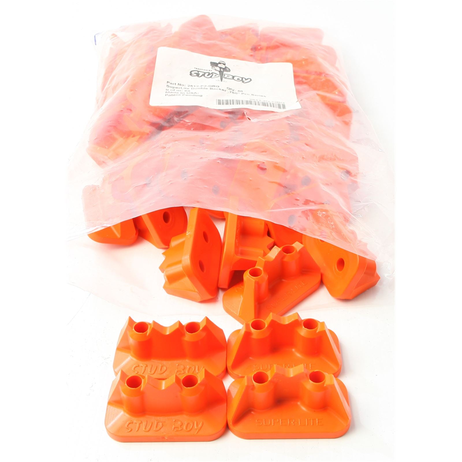 Stud Boy Super-Lite Pro Series Double Backers 0.75" - 48/Pack Orange 2512-P2-ORG_314923