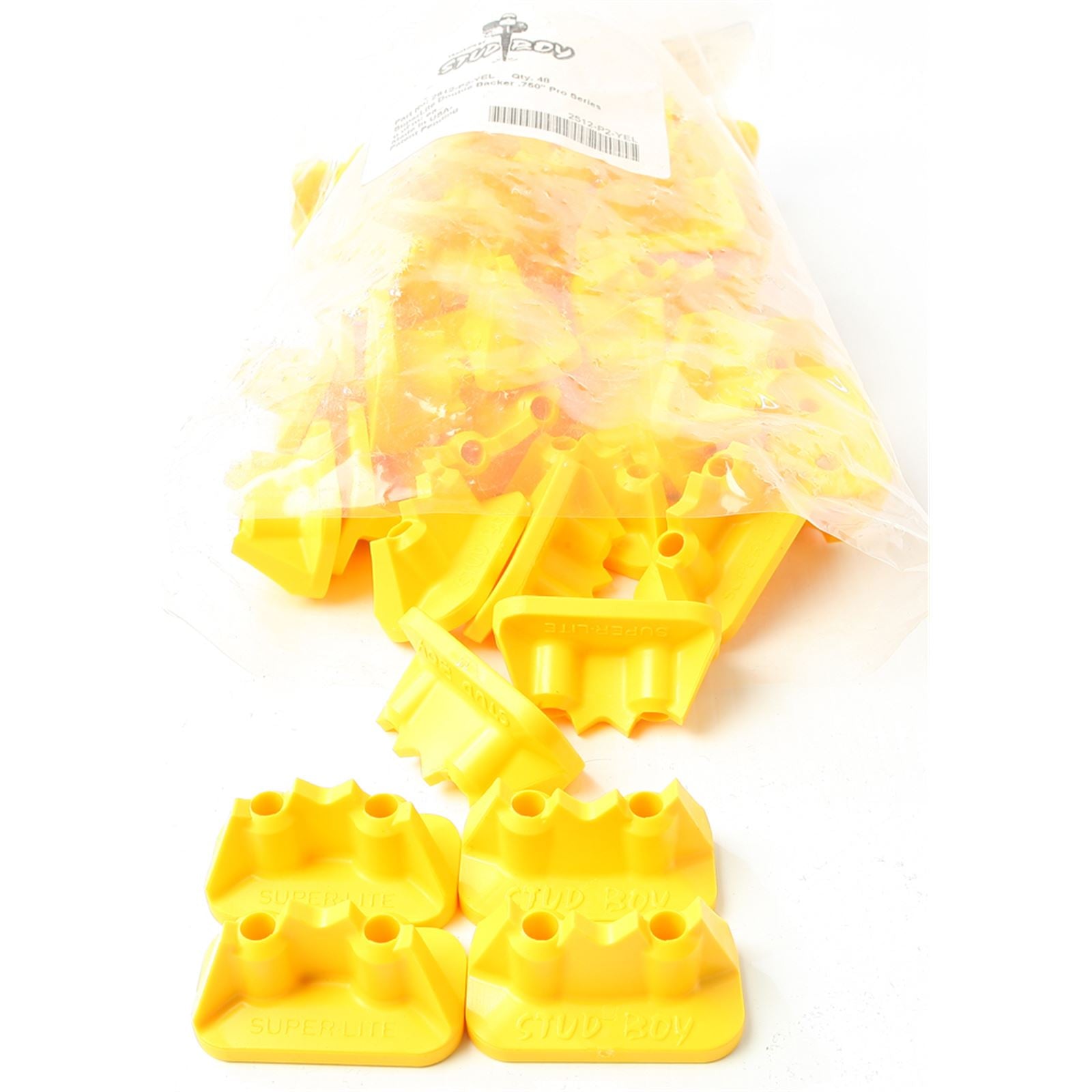 Stud Boy Super-Lite Pro Series Double Backers 0.75" - 48/Pack Yellow 2512-P2-YEL_314926