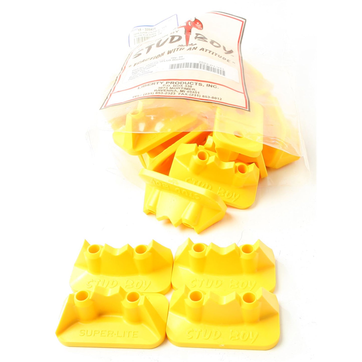 Stud Boy Super-Lite Pro Series Double Backers .75" - 24/Pack Yellow 2522-P1-YEL_1477514
