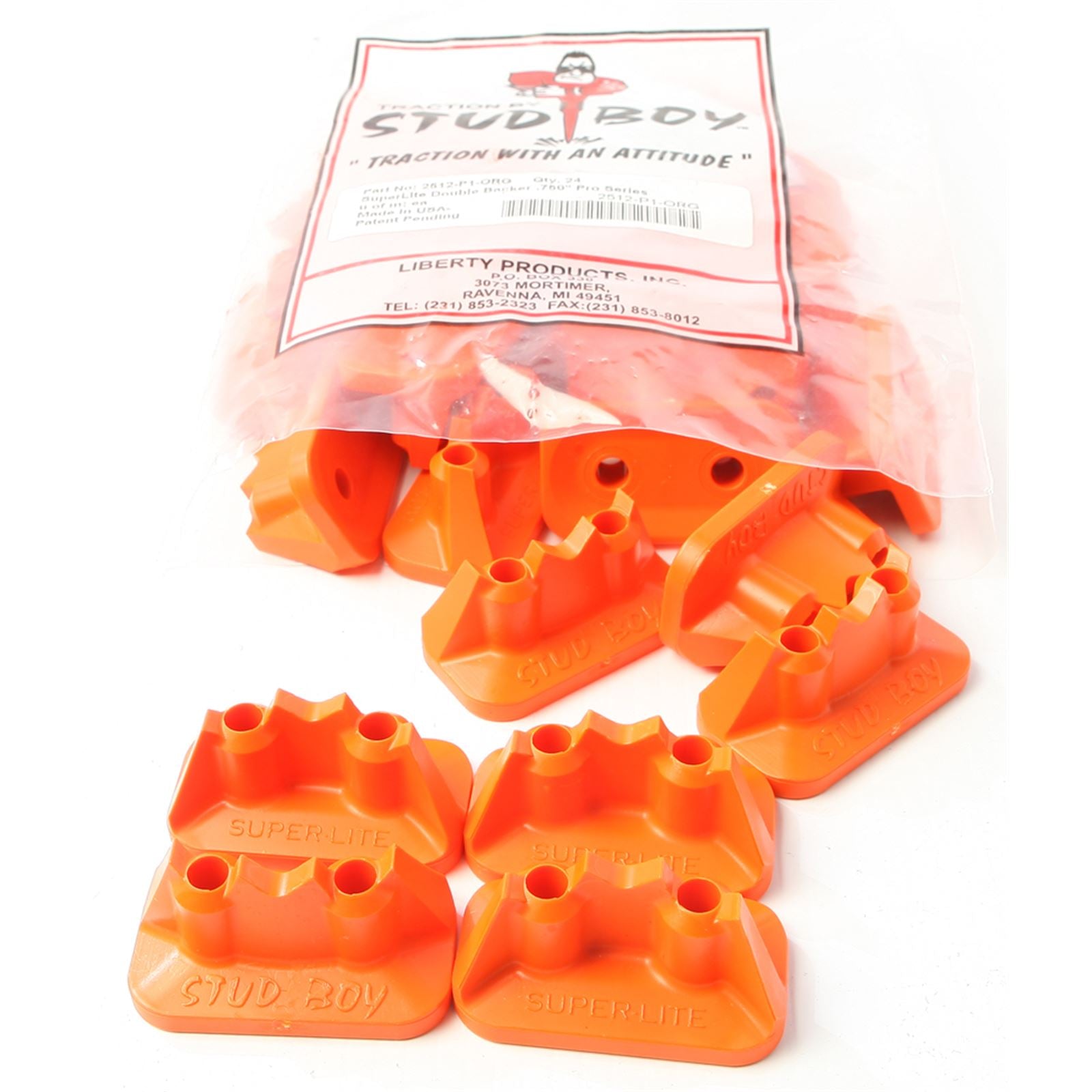 Stud Boy Super-Lite Pro Series Double Backers .75" - 24/Pack Orange 2512-P1-ORG_314947