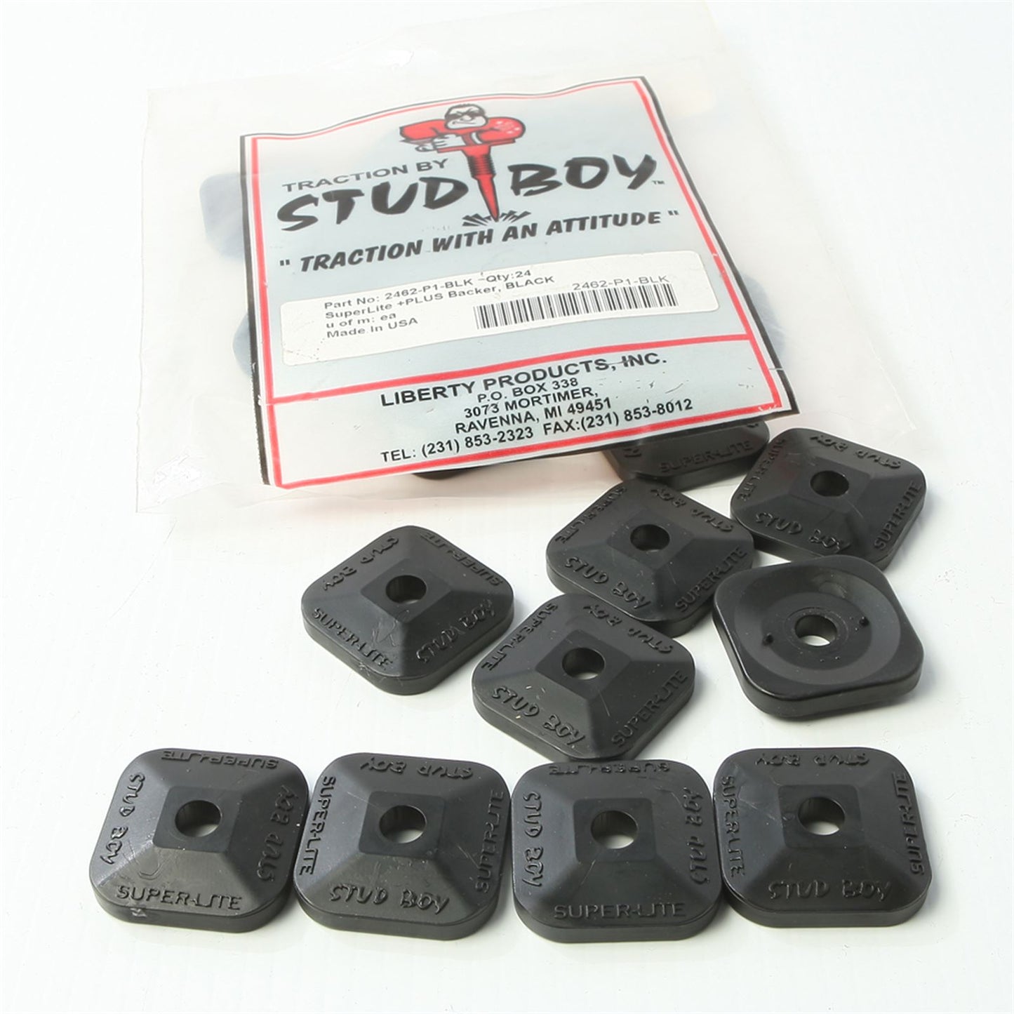 Stud Boy Super-Lite Plus Backers - Black - 24/Pack 2462-P1-BLK_315017