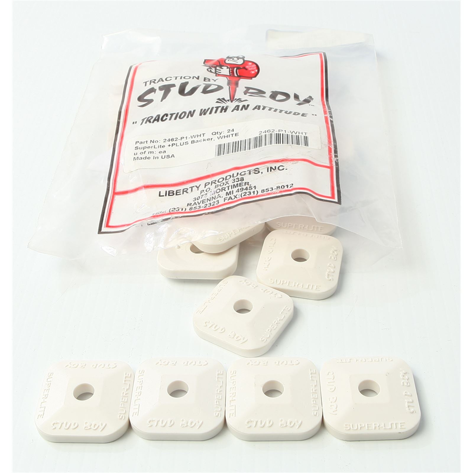 Stud Boy Super-Lite Plus Backers White 24/Pack 2462-P1-WHT_315018