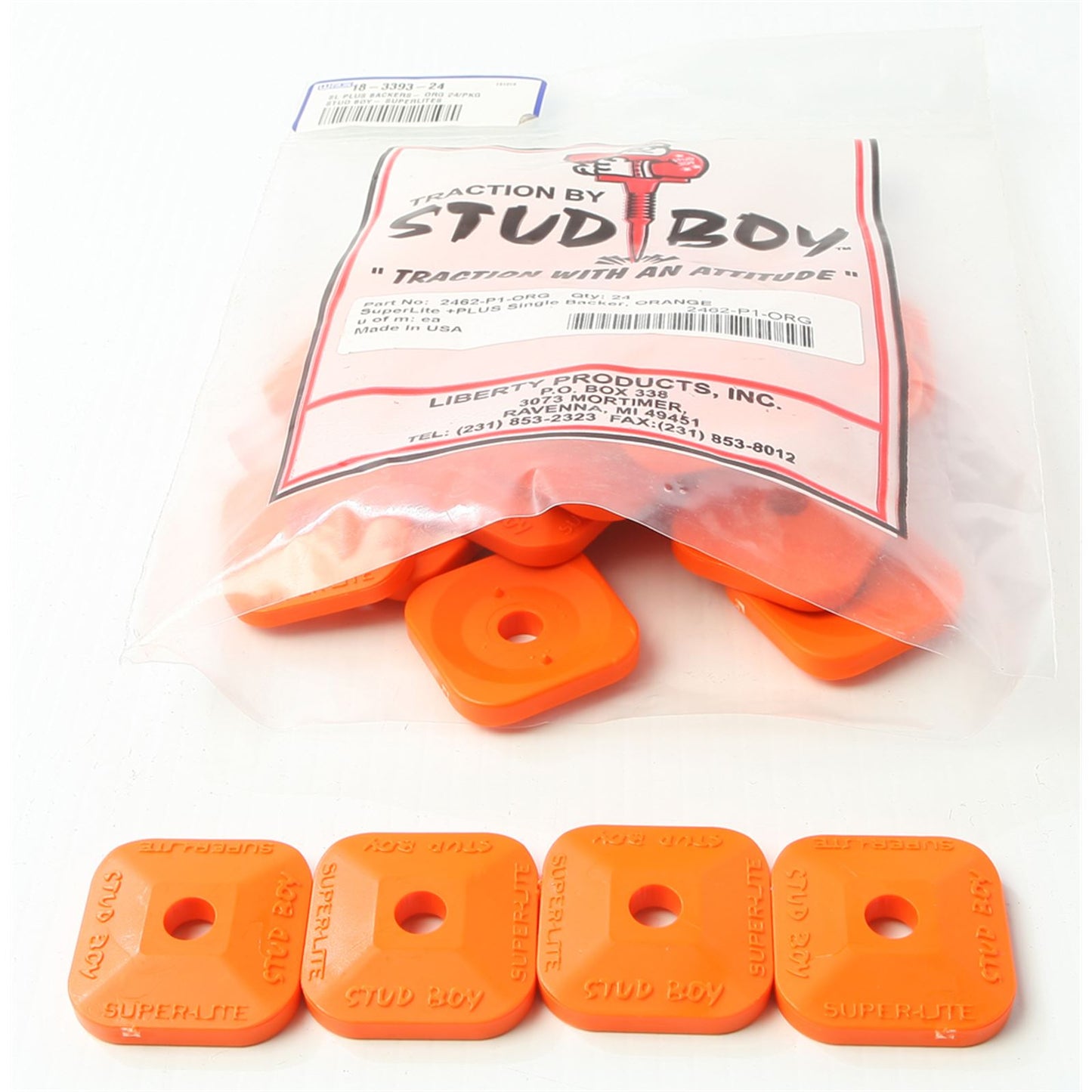 Stud Boy Super-Lite Plus Backers Orange 24/Pack 2462-P1-ORG_315021