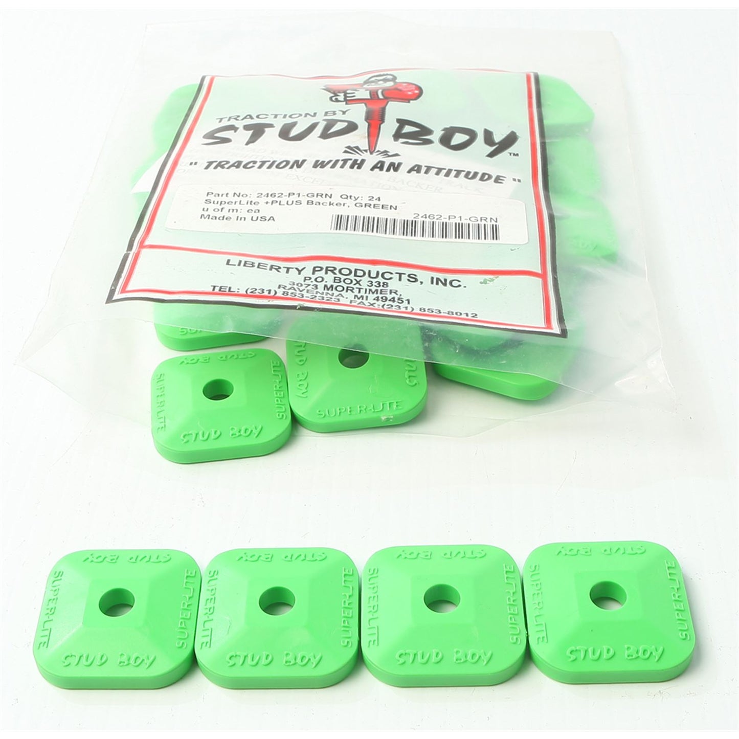Stud Boy Super-Lite Plus Backers Green 24/Pack 2462-P1-GRN_315022