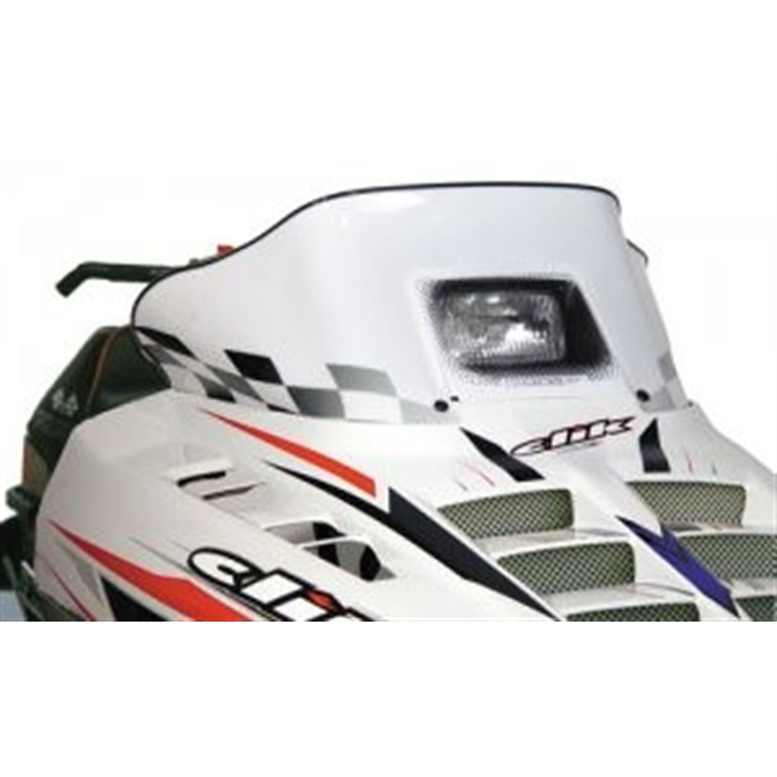 Powermadd Cobra Windshield Indy White/Black - Snowmobile OPEN BOX [MPN: 11123]_2061798