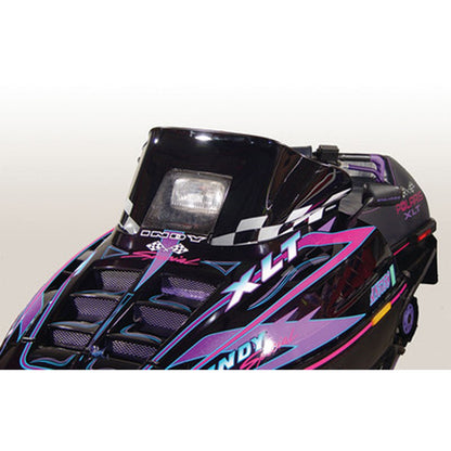Powermadd Cobra Windshield Indy Black/White - Snowmobile [MPN: 11120]_605675