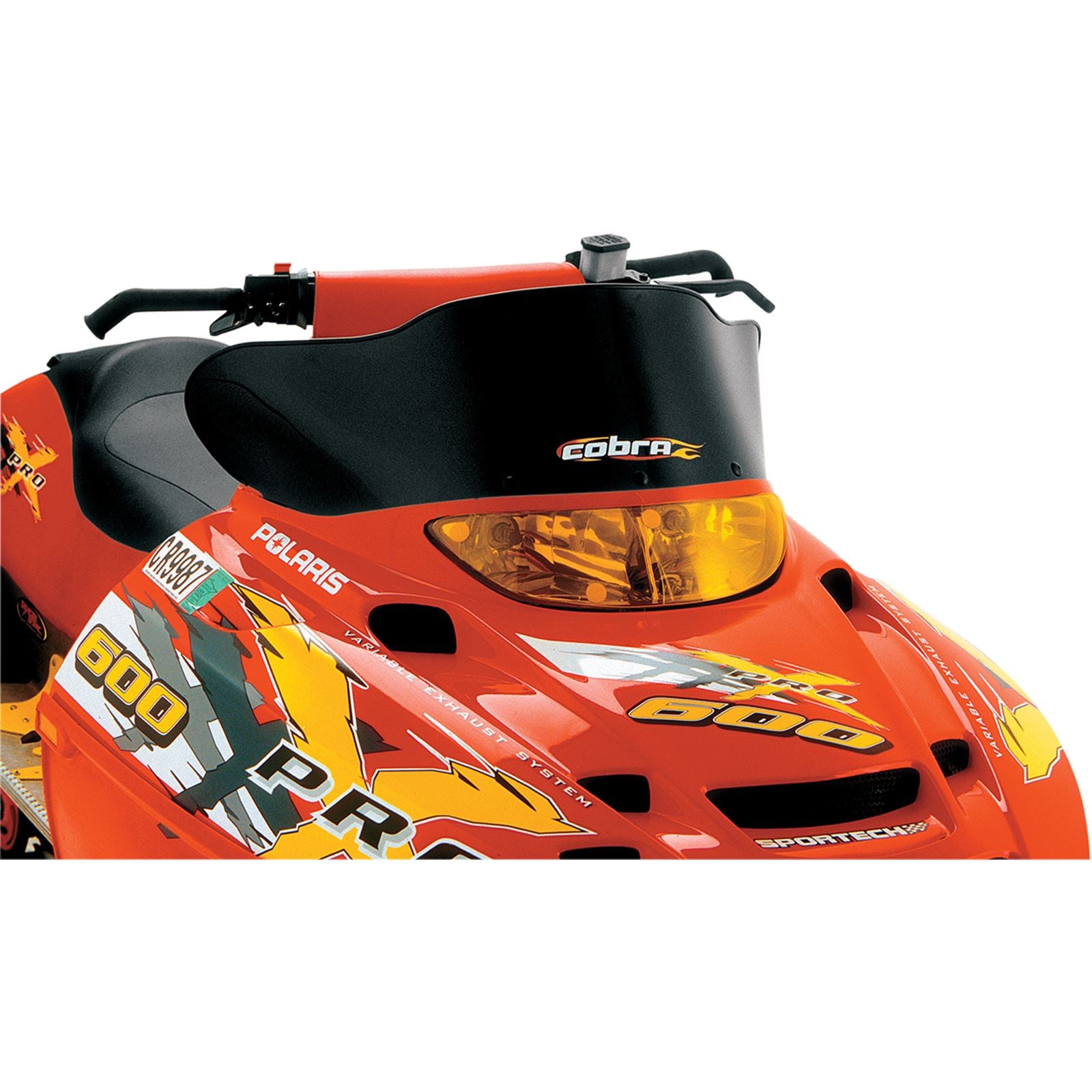 Powermadd Cobra Windshield - 8.5" - Extreme Low - Black for Polaris - Snowmobile 11511_503315