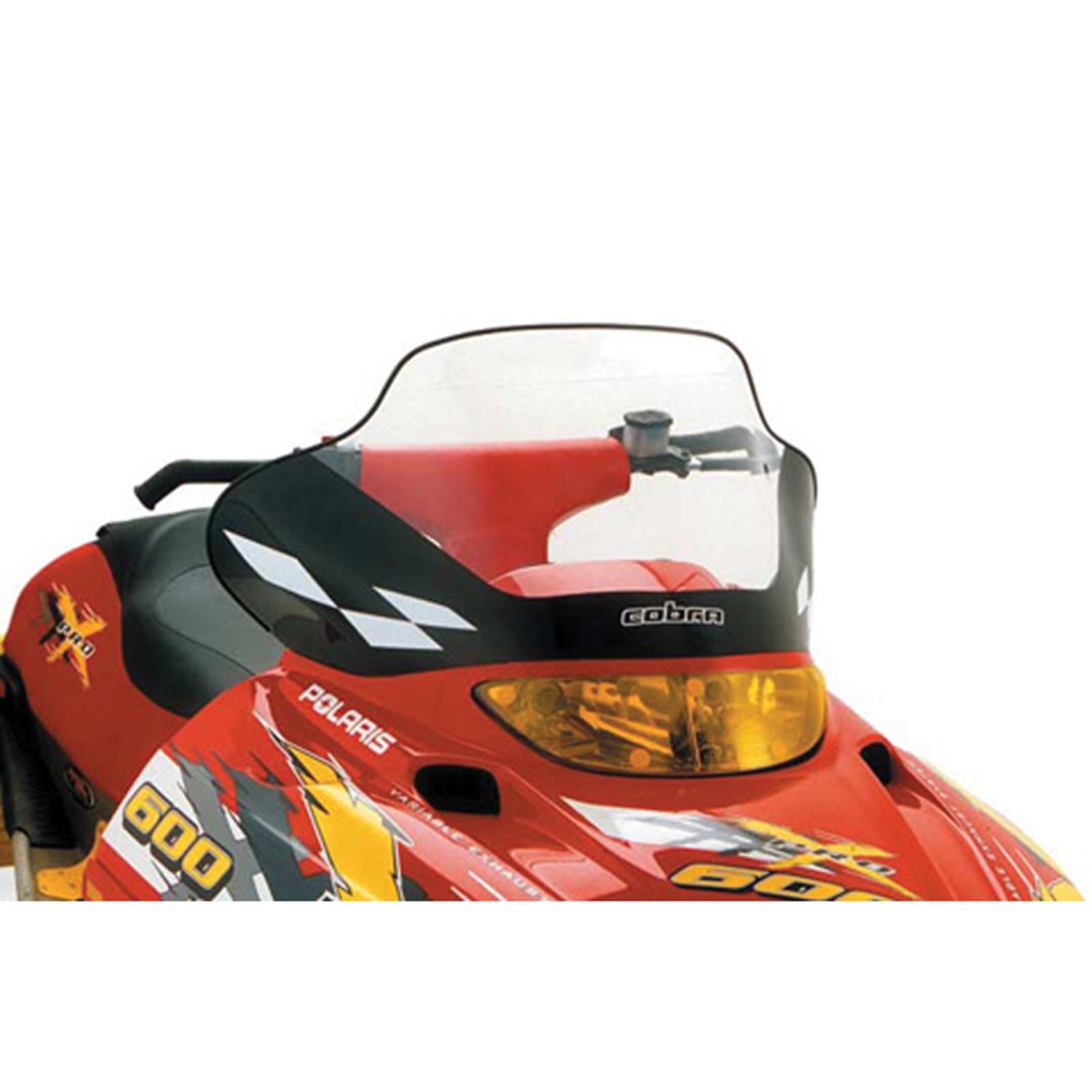 Powermadd Cobra Windshield Edge Tall Clear Black/White - Snowmobile 11540_605700