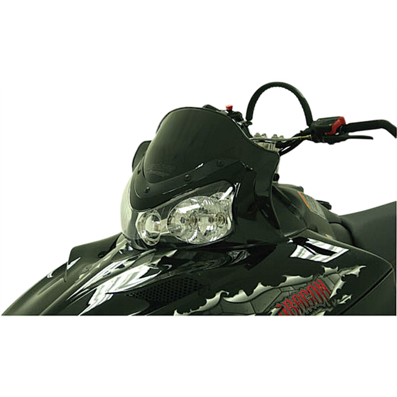 Powermadd Cobra Windshield - 11.5" - Low - Black for Polaris - Snowmobile 11922_315365