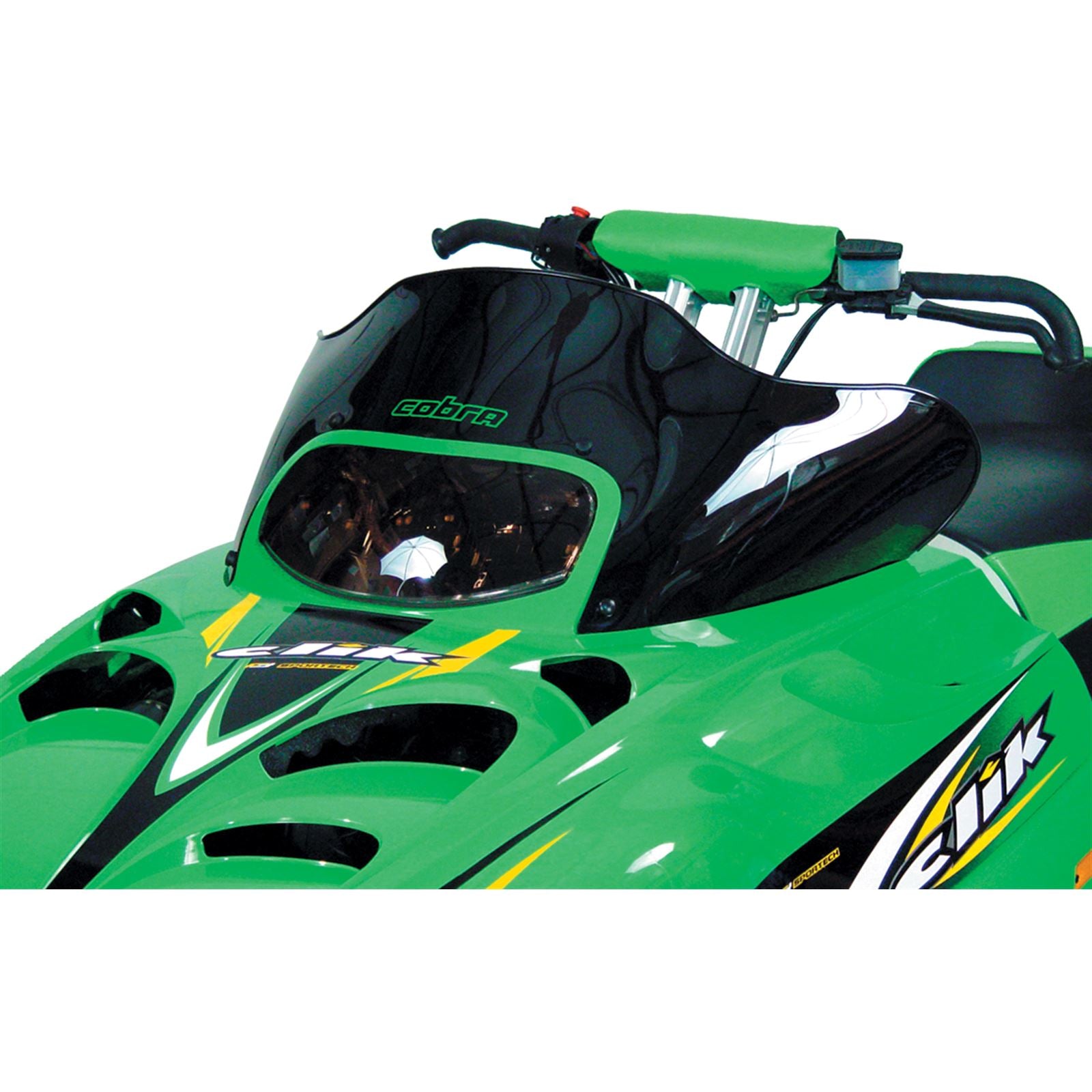 Powermadd Cobra Windshield - 10.25" - Low - Black - Arctic Cat - Snowmobile 12323_503170